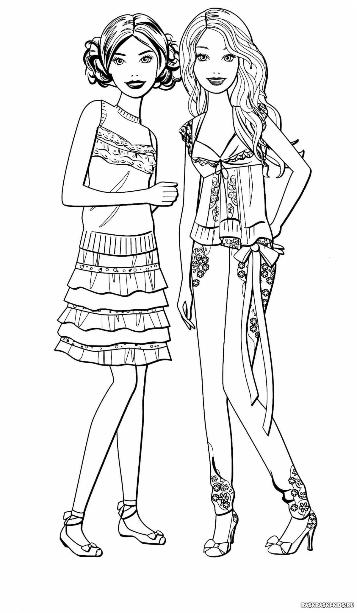 Flirty coloring pages for girls fashion girls