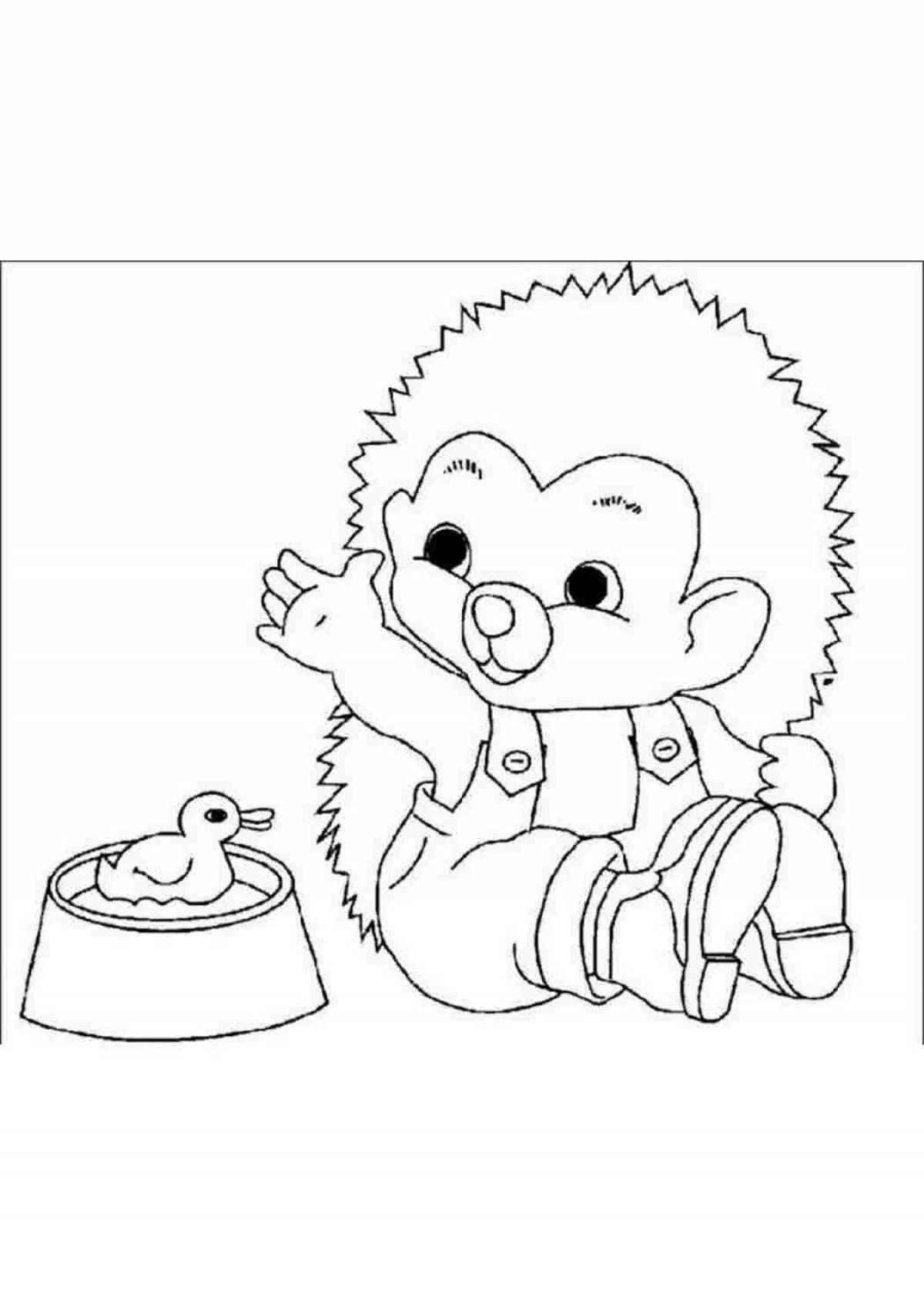Fun coloring hedgehog for the little ones