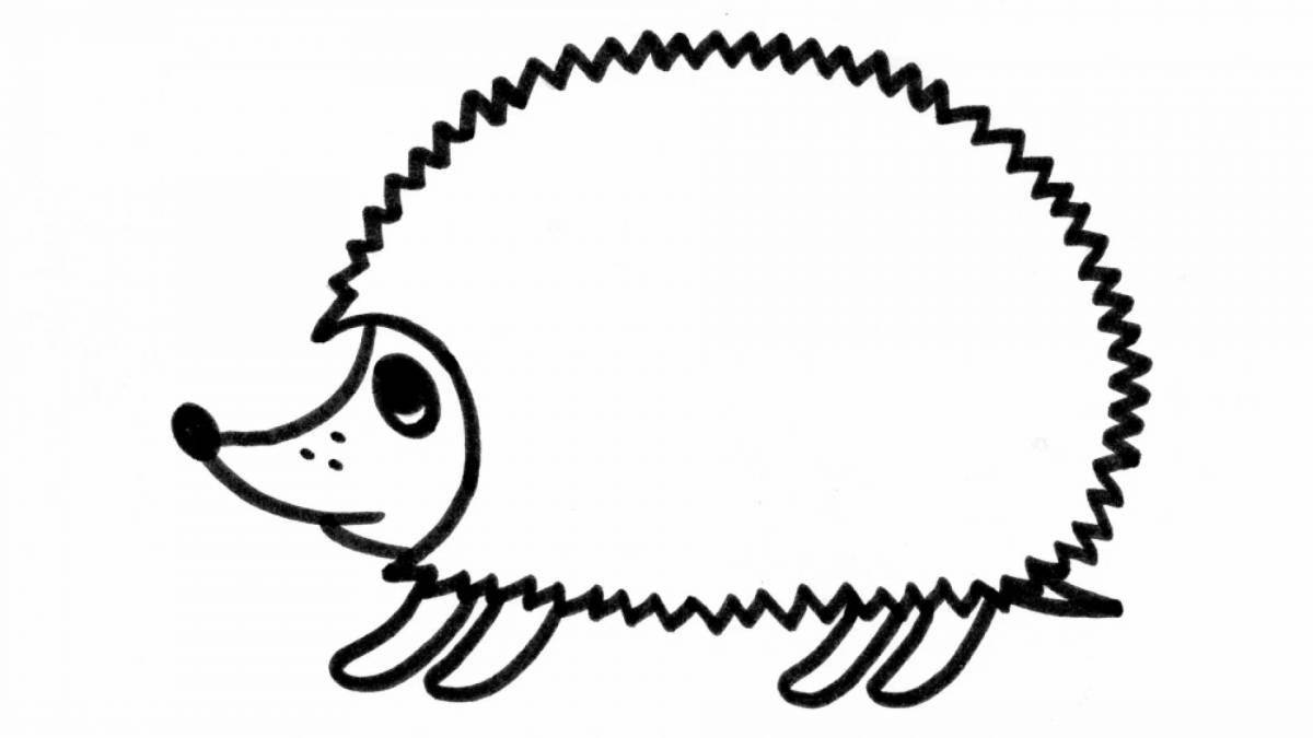 Hedgehog playful coloring for babies
