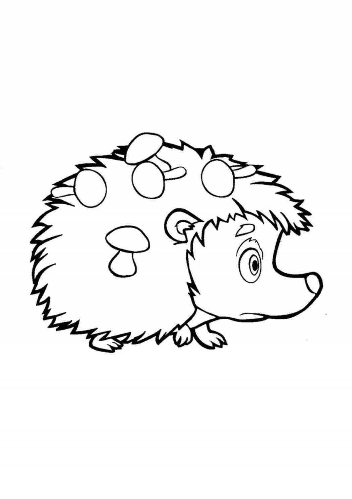 Adorable hedgehog coloring book for kids