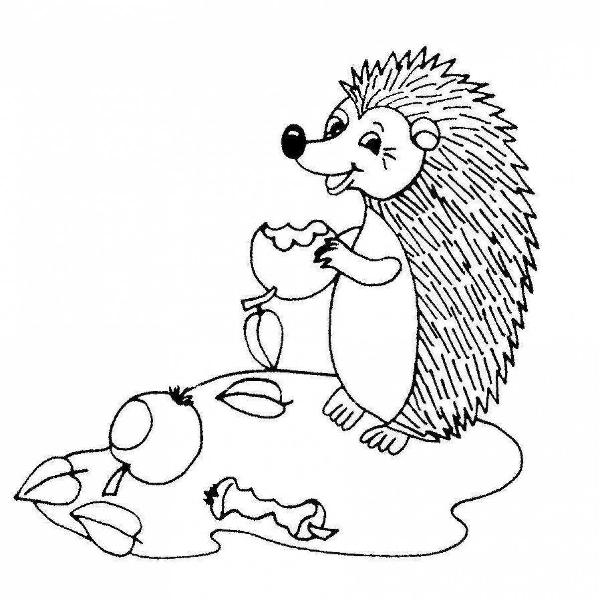 Funny hedgehog coloring book for preschoolers