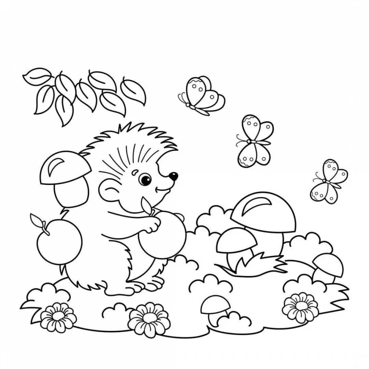 Great hedgehog coloring book for kids