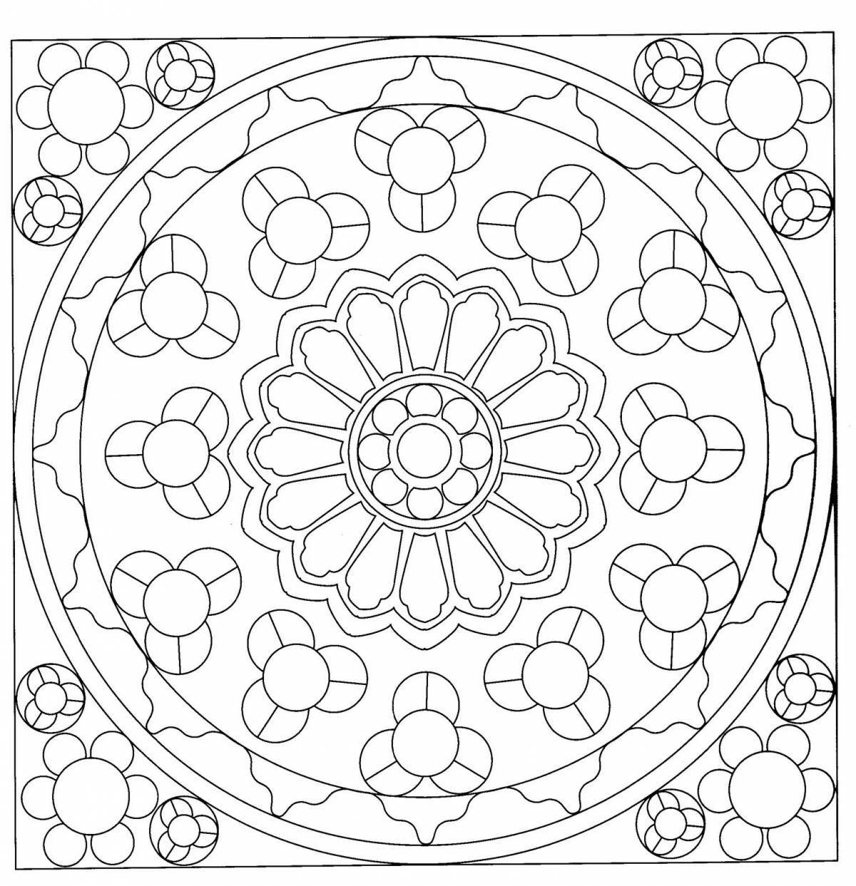 Harmonious coloring mandala of peace and tranquility