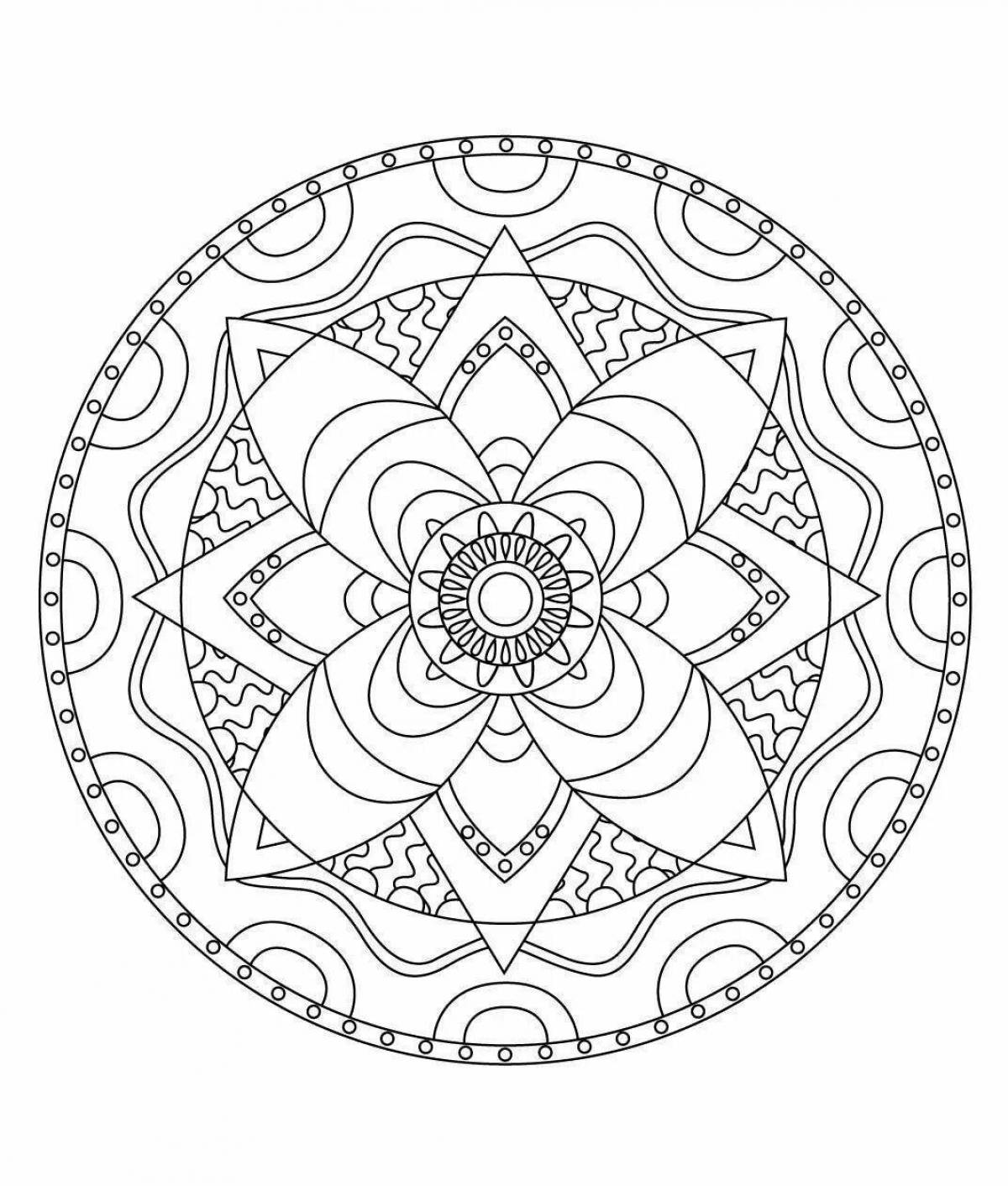 Exquisite coloring mandala of peace and tranquility