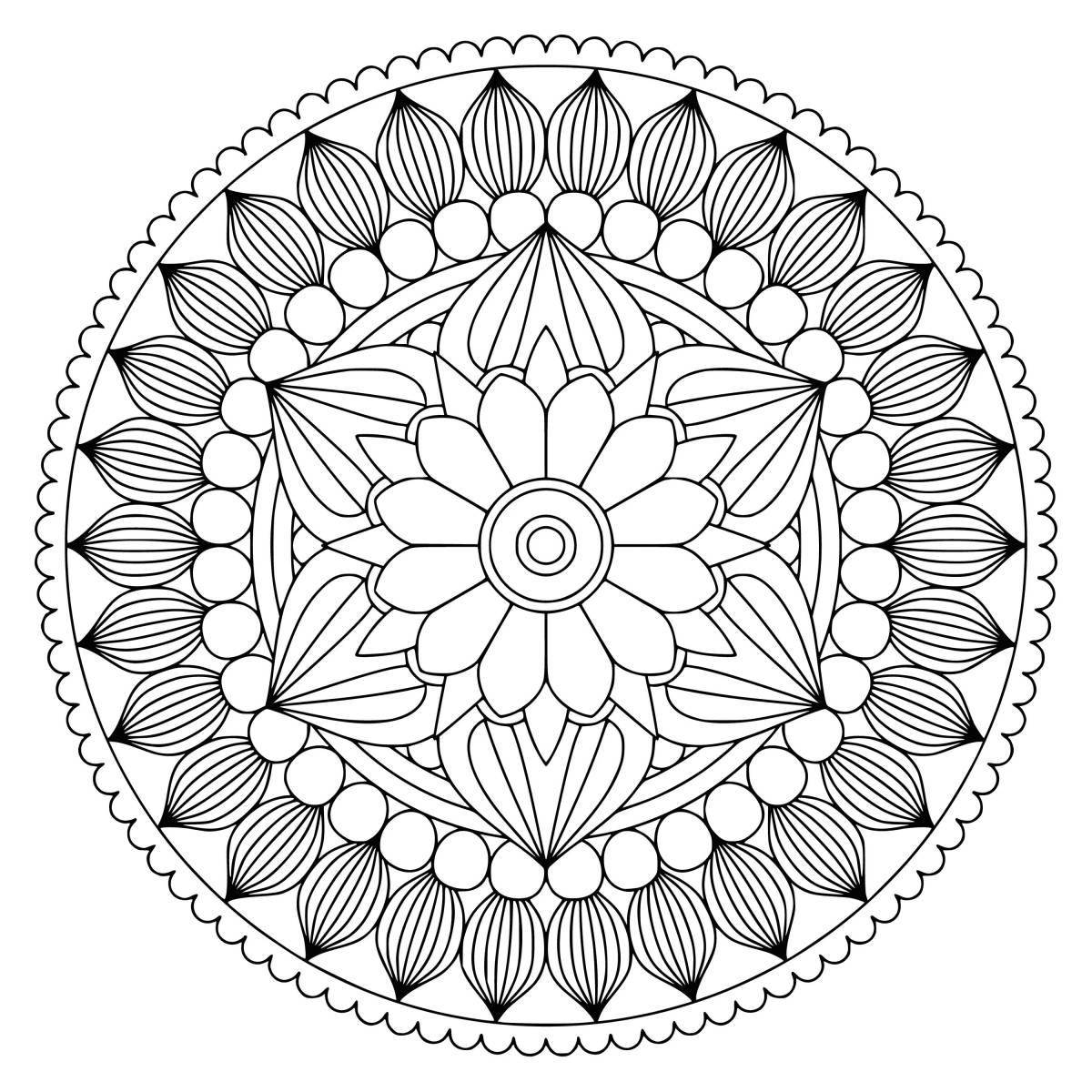 Refreshing coloring mandala of peace and tranquility
