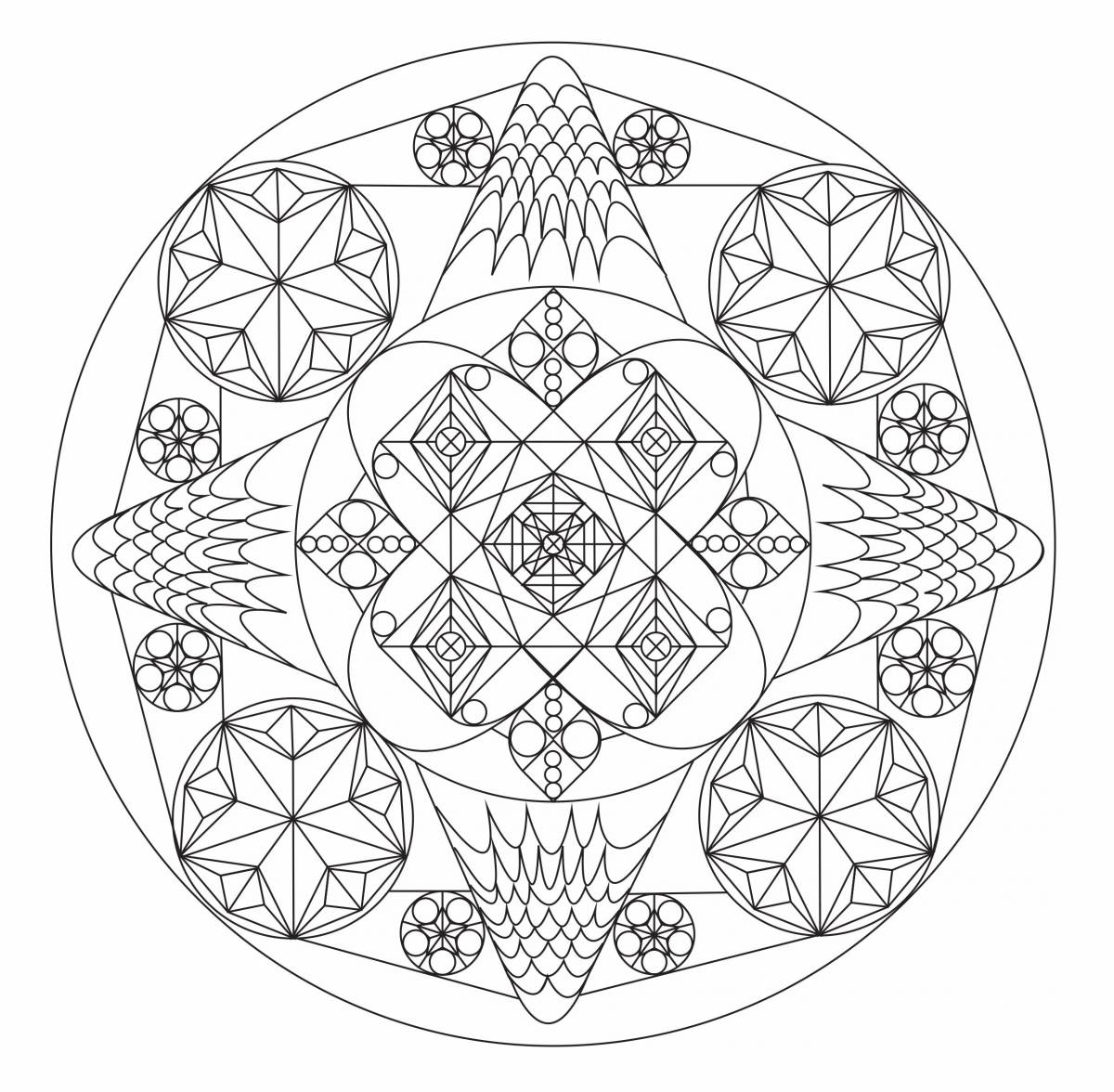 Inspirational coloring mandala of peace and tranquility