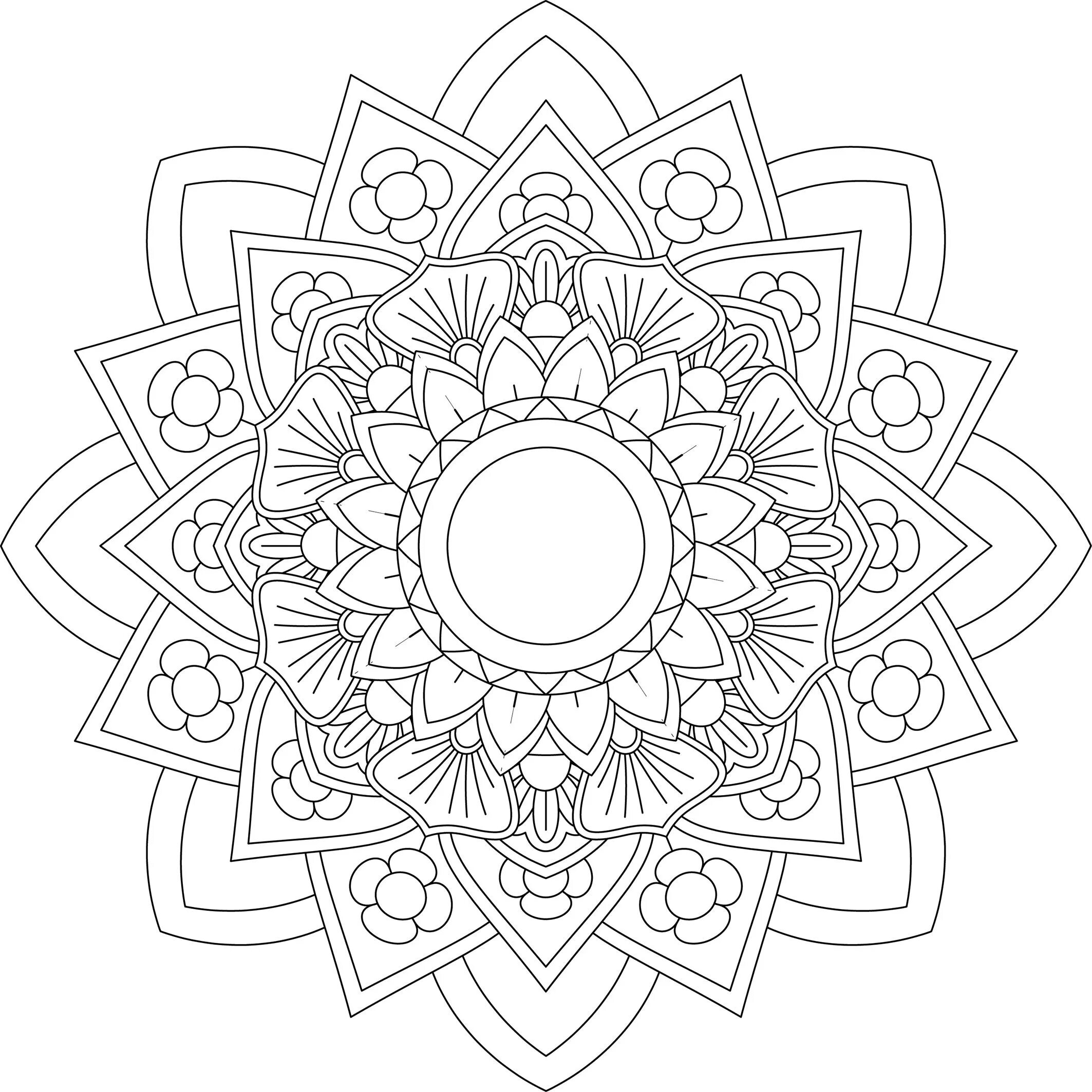 Relaxing coloring mandala peace and tranquility