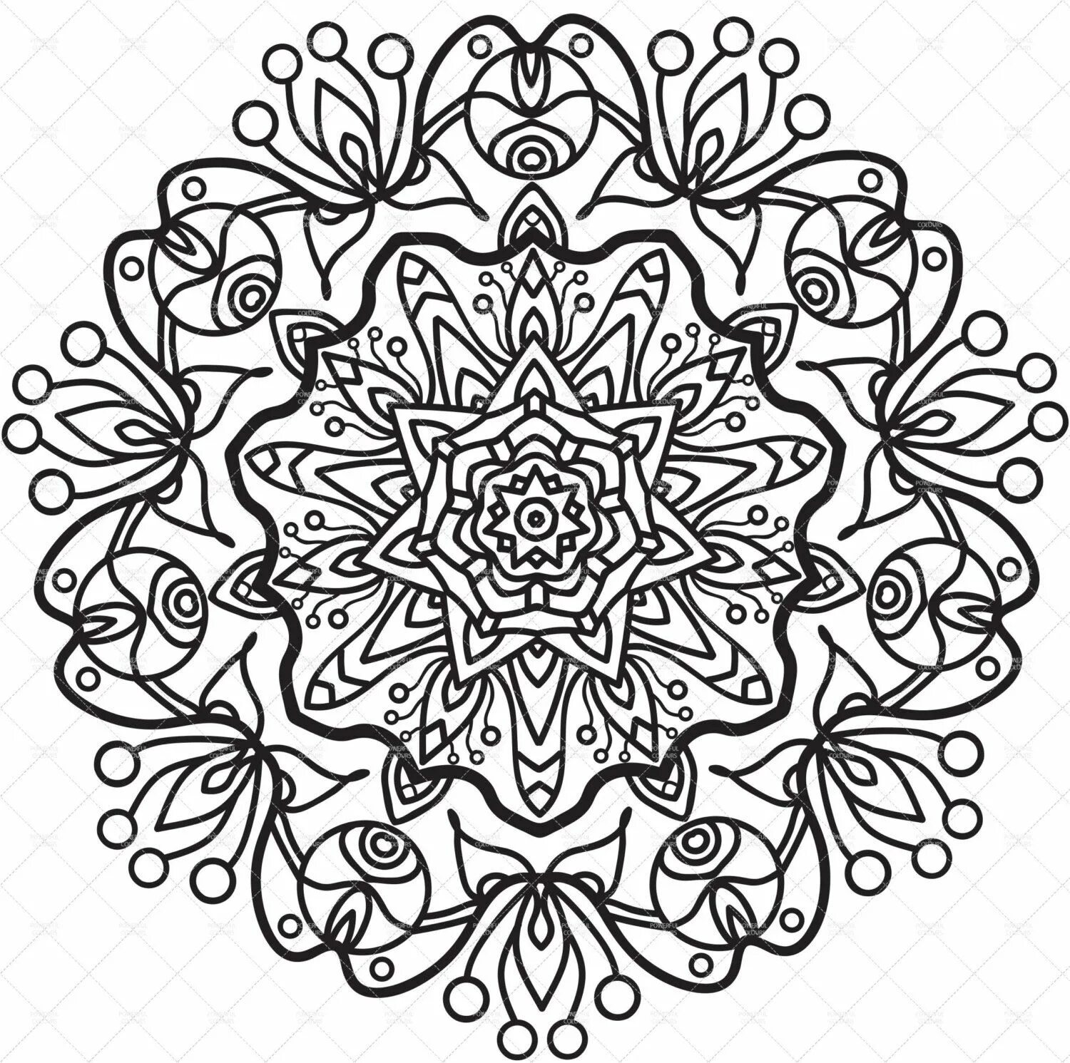 Charming coloring mandala of peace and tranquility