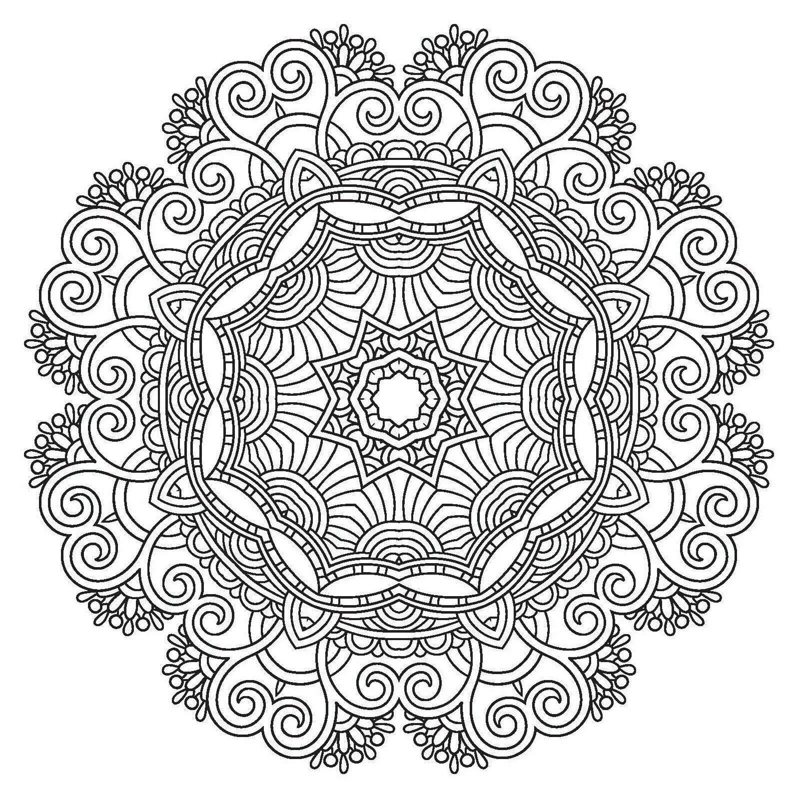 Coloring tranquil mandala peace and tranquility
