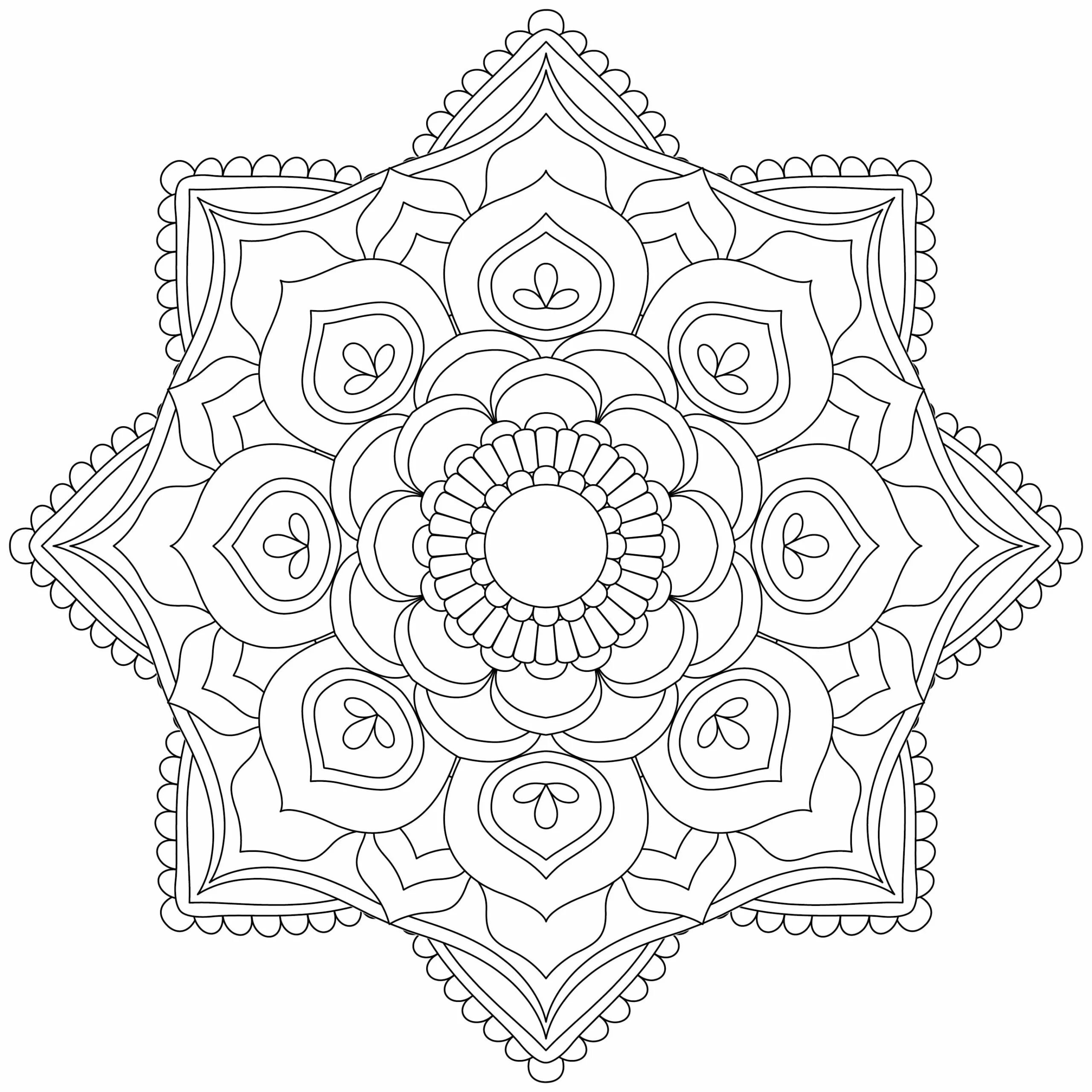 Harmonious coloring mandala of peace and tranquility
