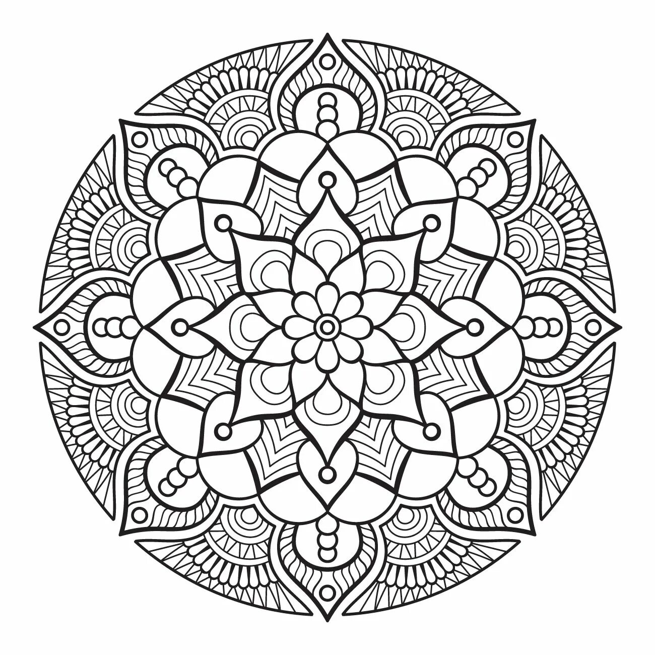 Delightful coloring mandala of peace and tranquility