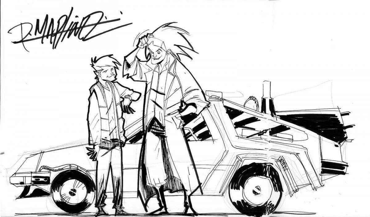 Amazing back to the future 2 coloring page