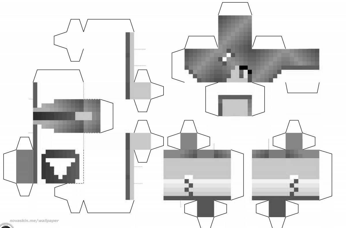 Detailed minecraft paper design