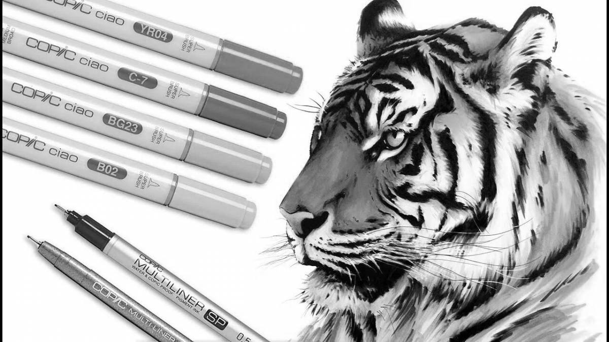 Elegant coloring book for animal markers