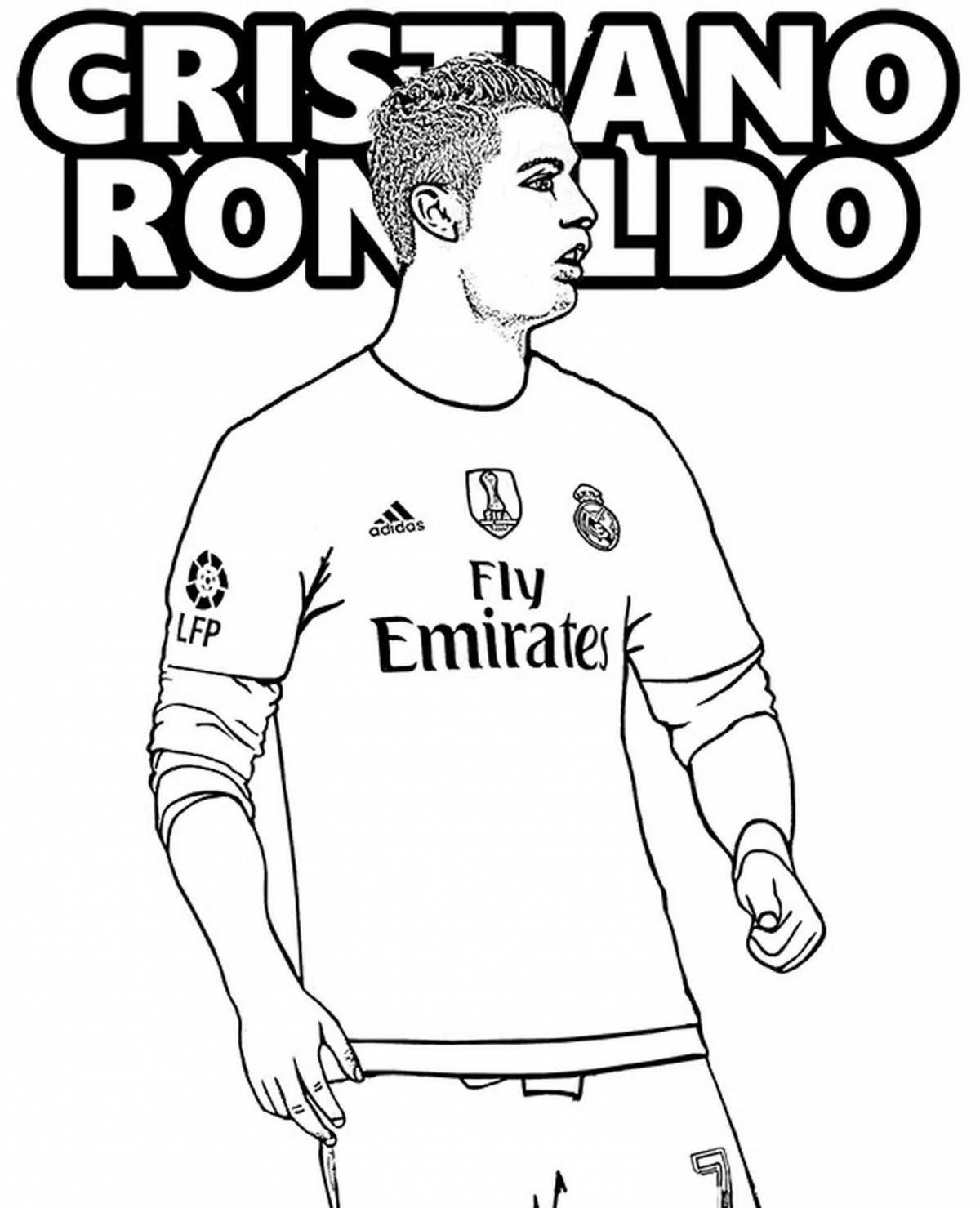 Cristiano ronaldo colorful football coloring book