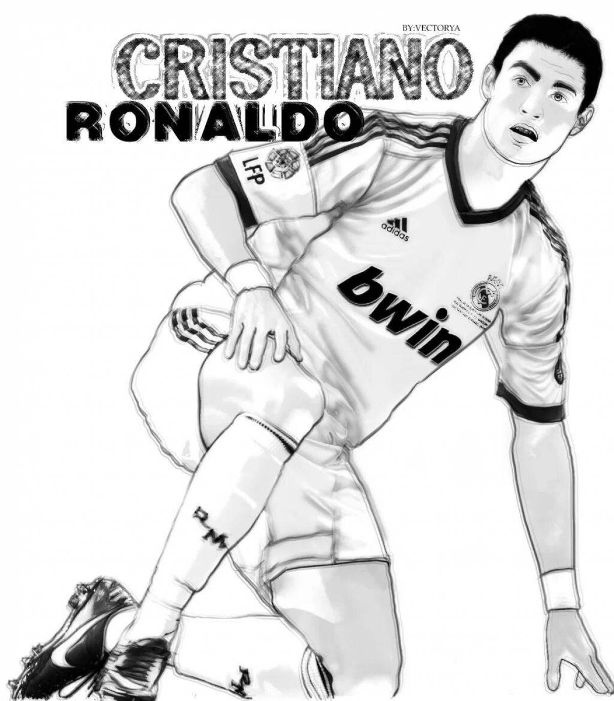 Coloring page stylish football cristiano ronaldo