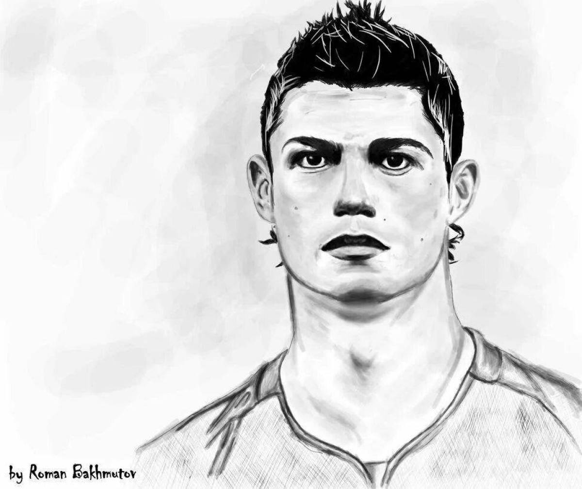 Elegant cristiano ronaldo football coloring book