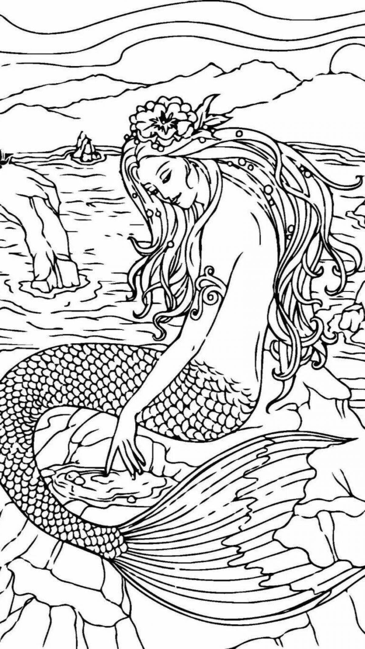 Magic coloring book of a witch from Slavic myths