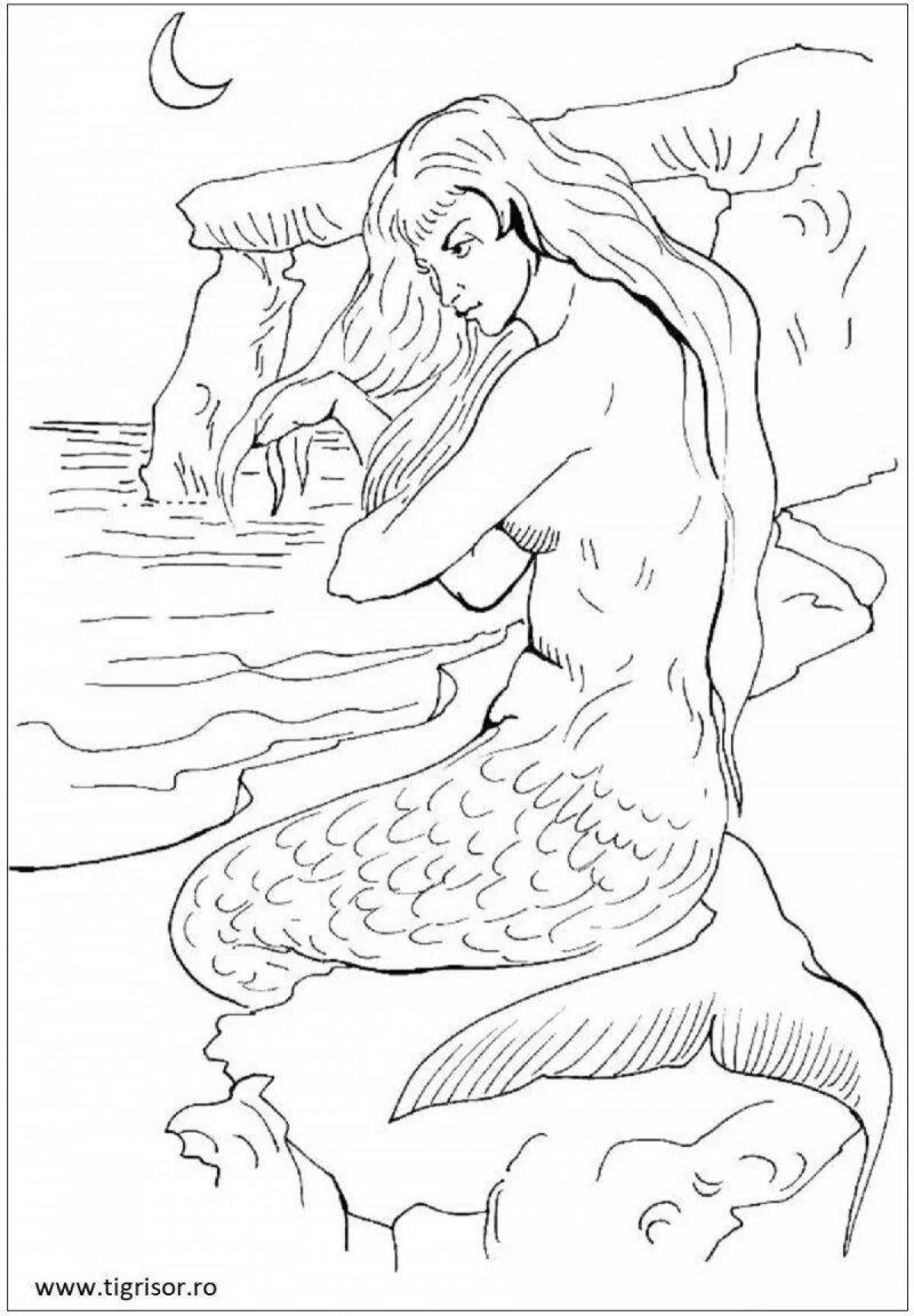 A fascinating coloring book of a witch from Slavic myths