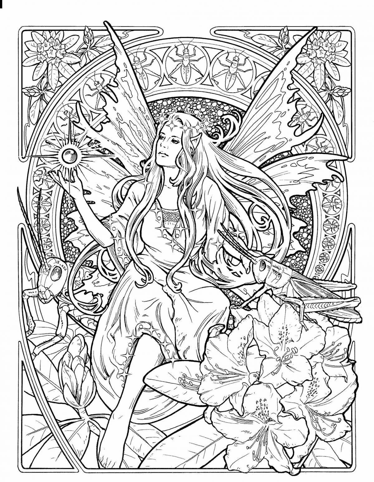 Photo Mysterious witch coloring pages from slavic myths