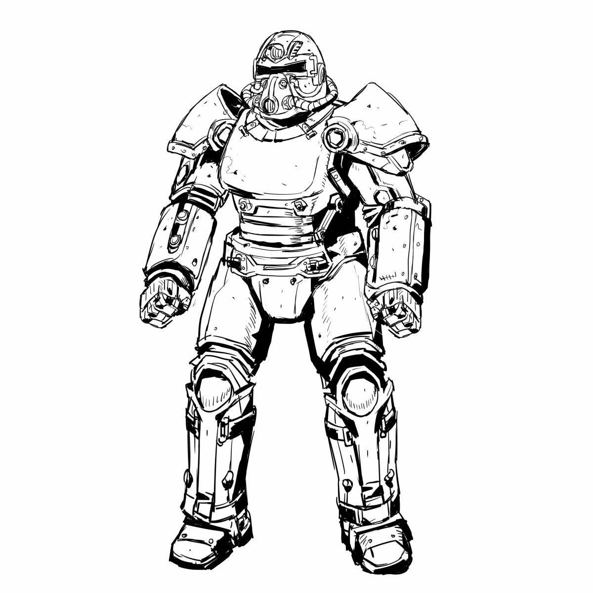 Блестящая раскраска fallout 4 power armor