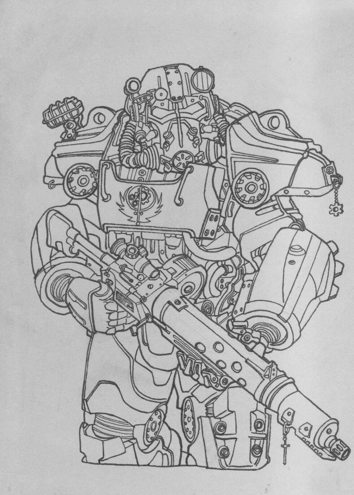 Fantastic fallout 4 power armor coloring page