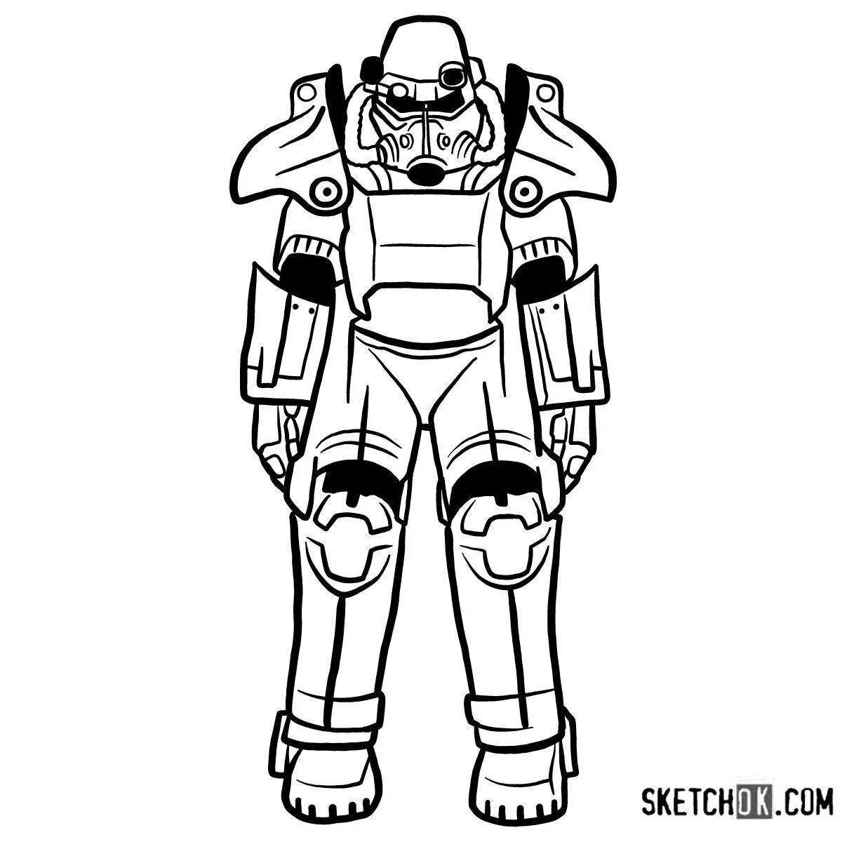 Awesome fallout 4 power armor coloring page