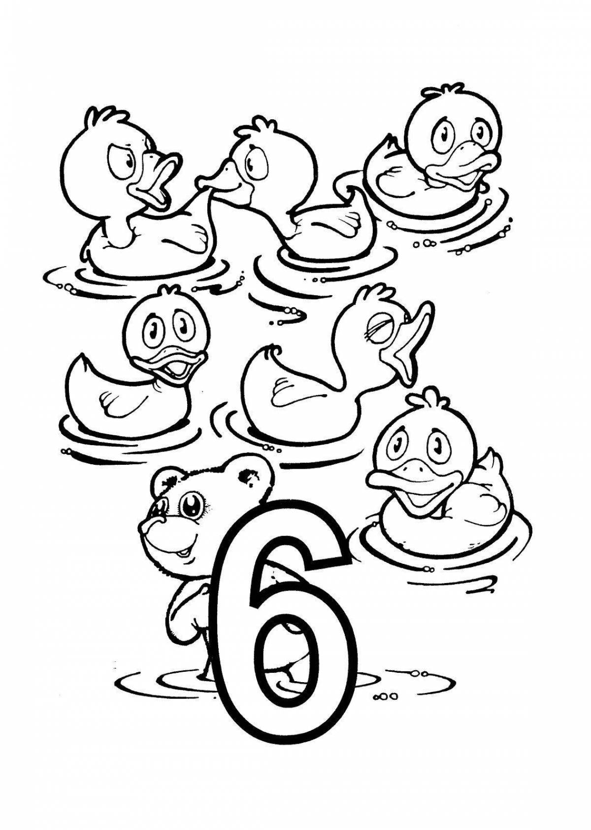 Coloring pages with playful numbers for kids