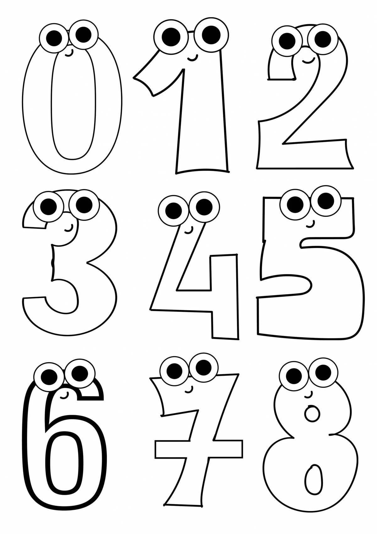 Photo Fabulous numbers coloring book for kids