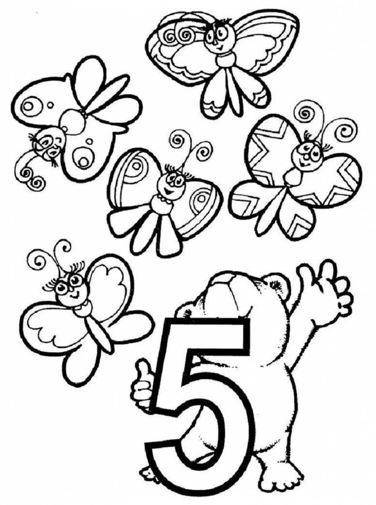 Color-frenzy numbers coloring book for kids