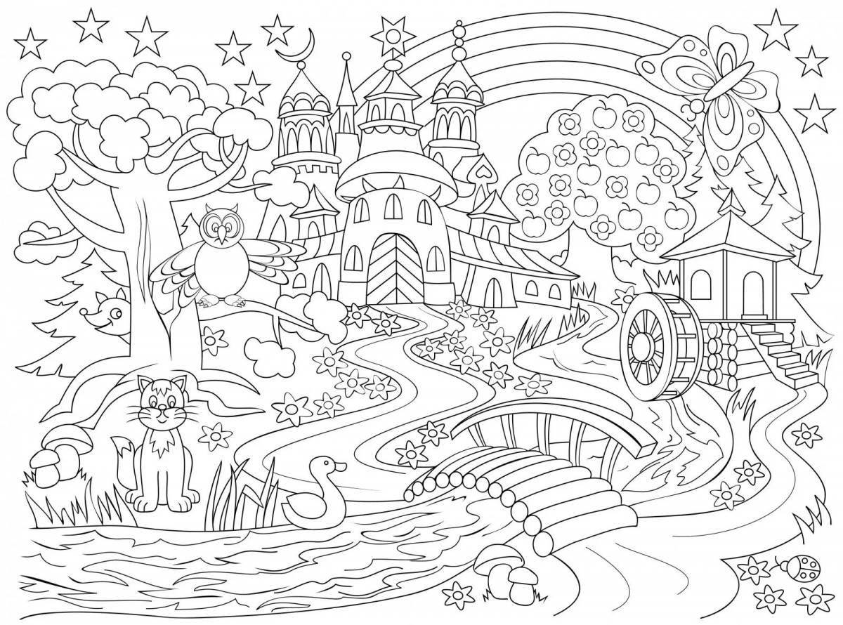 Coloring pages of a nice city for kids