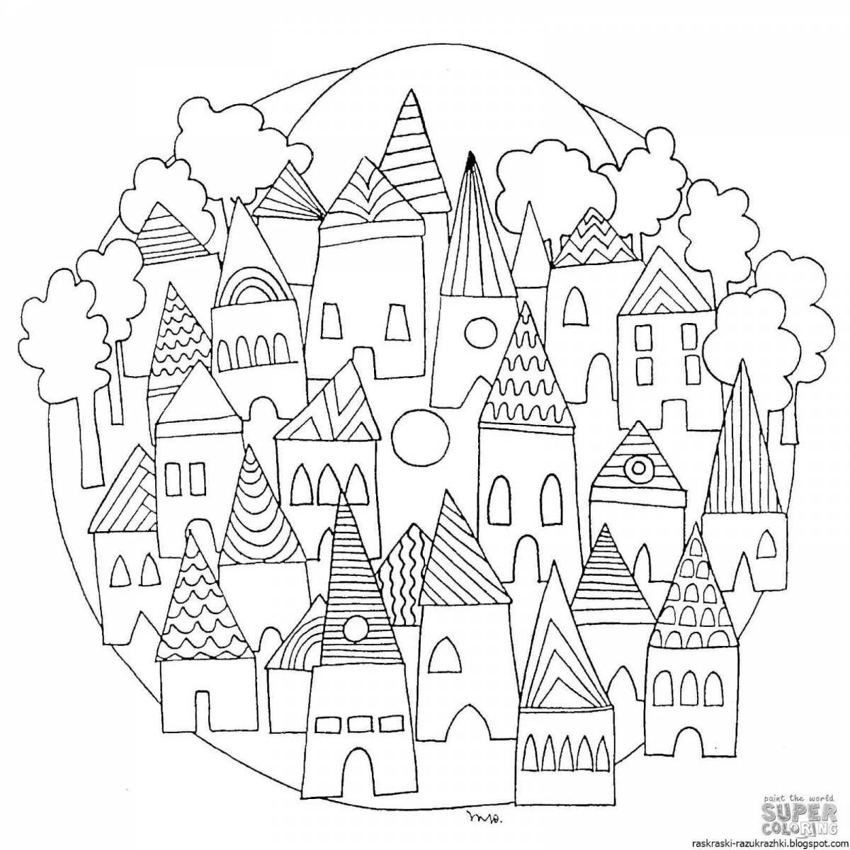 Glitter city coloring book for kids