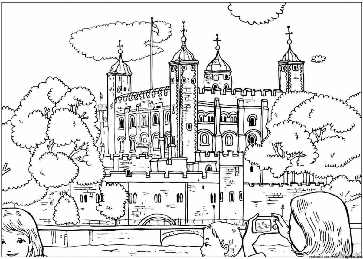 Colouring a beautiful city for children
