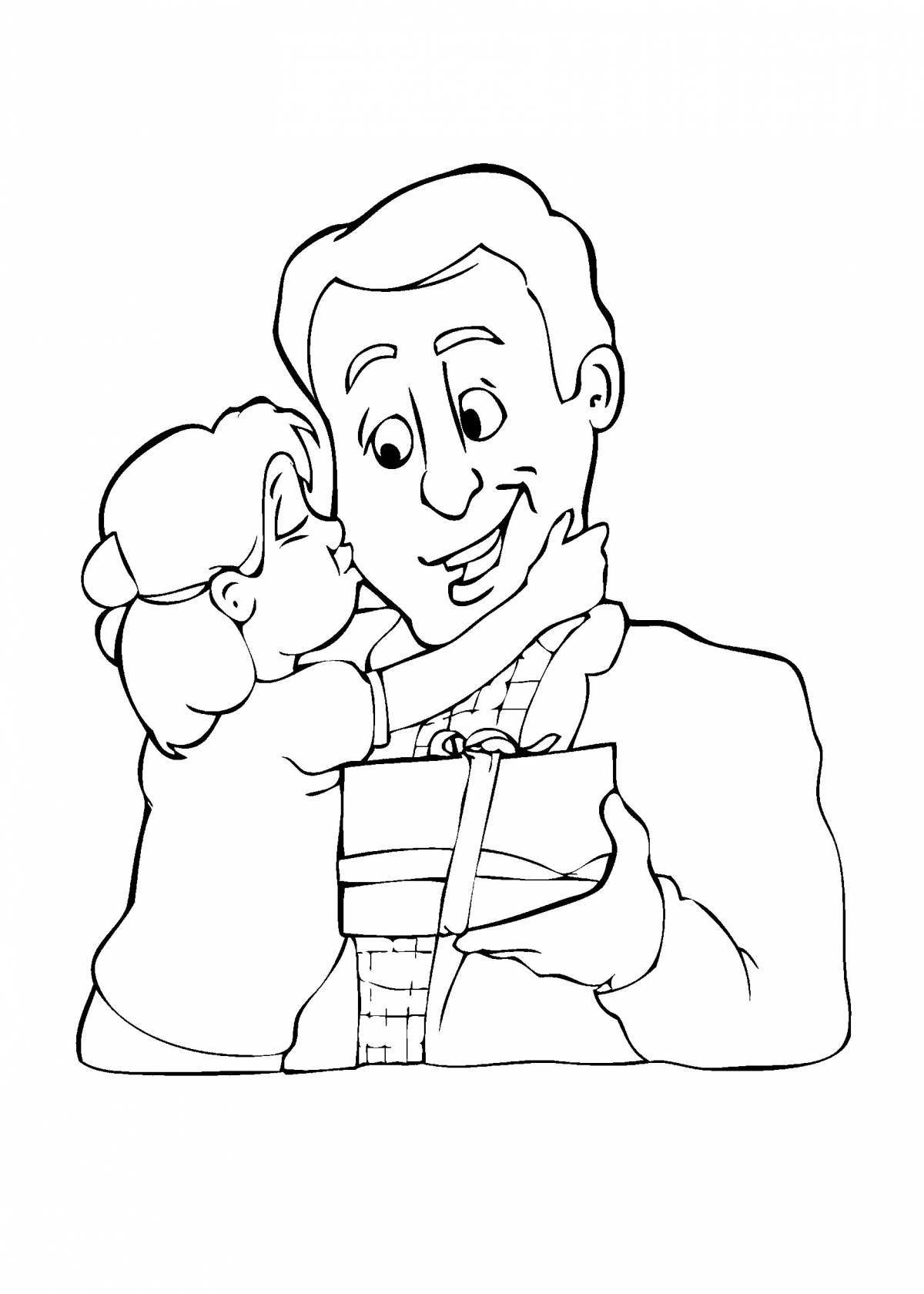 Fun coloring pages for dad and daughter