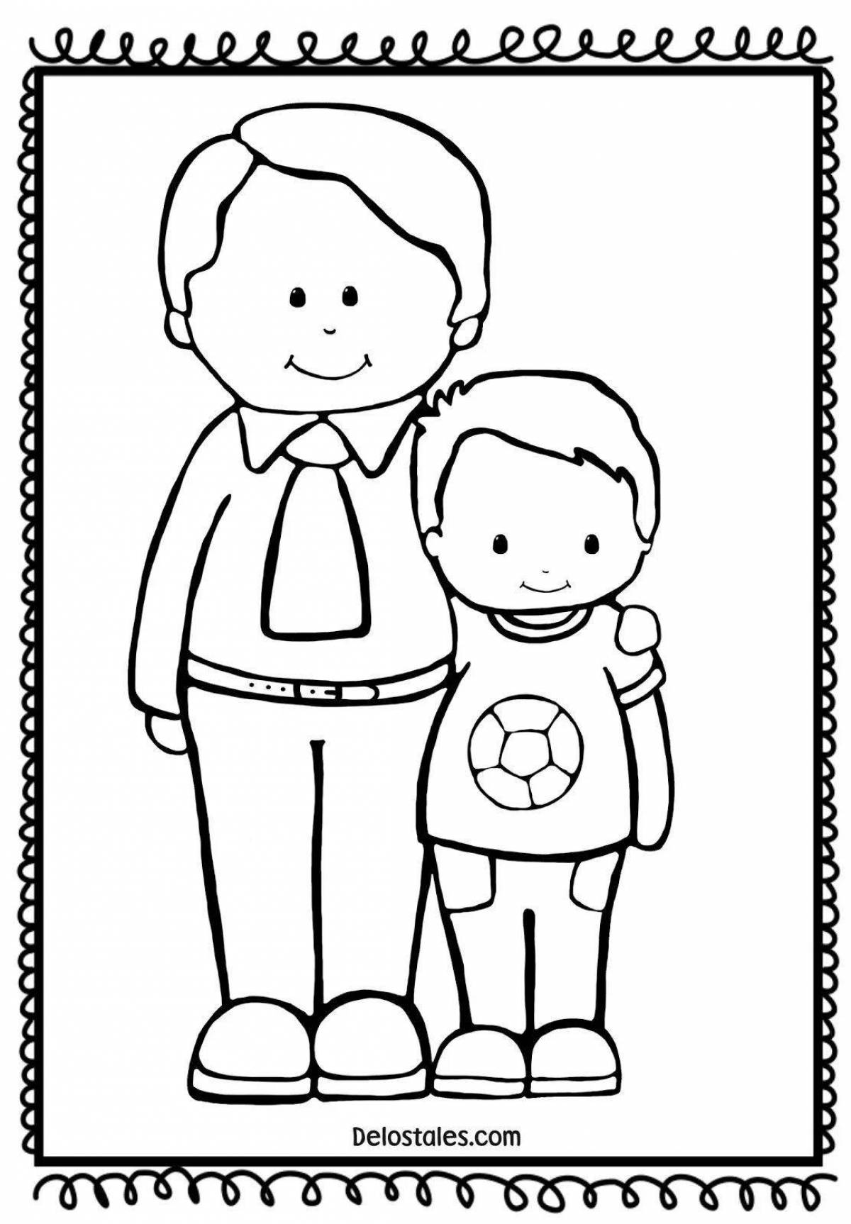 Magic coloring game dad and daughter