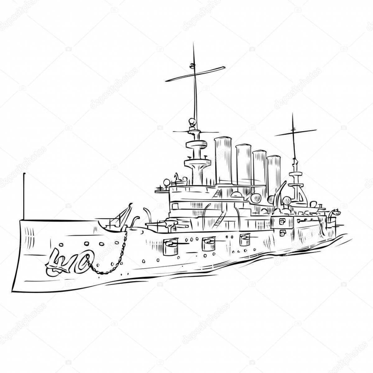 Изысканный крейсер аврора раскраски для младенцев