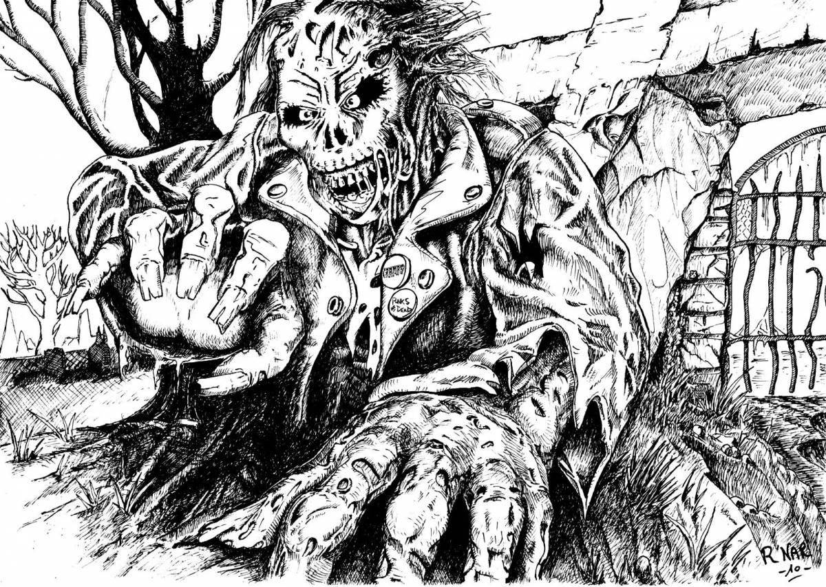 Scary horror coloring book