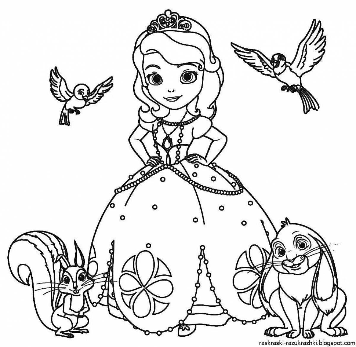 Adorable coloring pages for princesses 4-5 years old