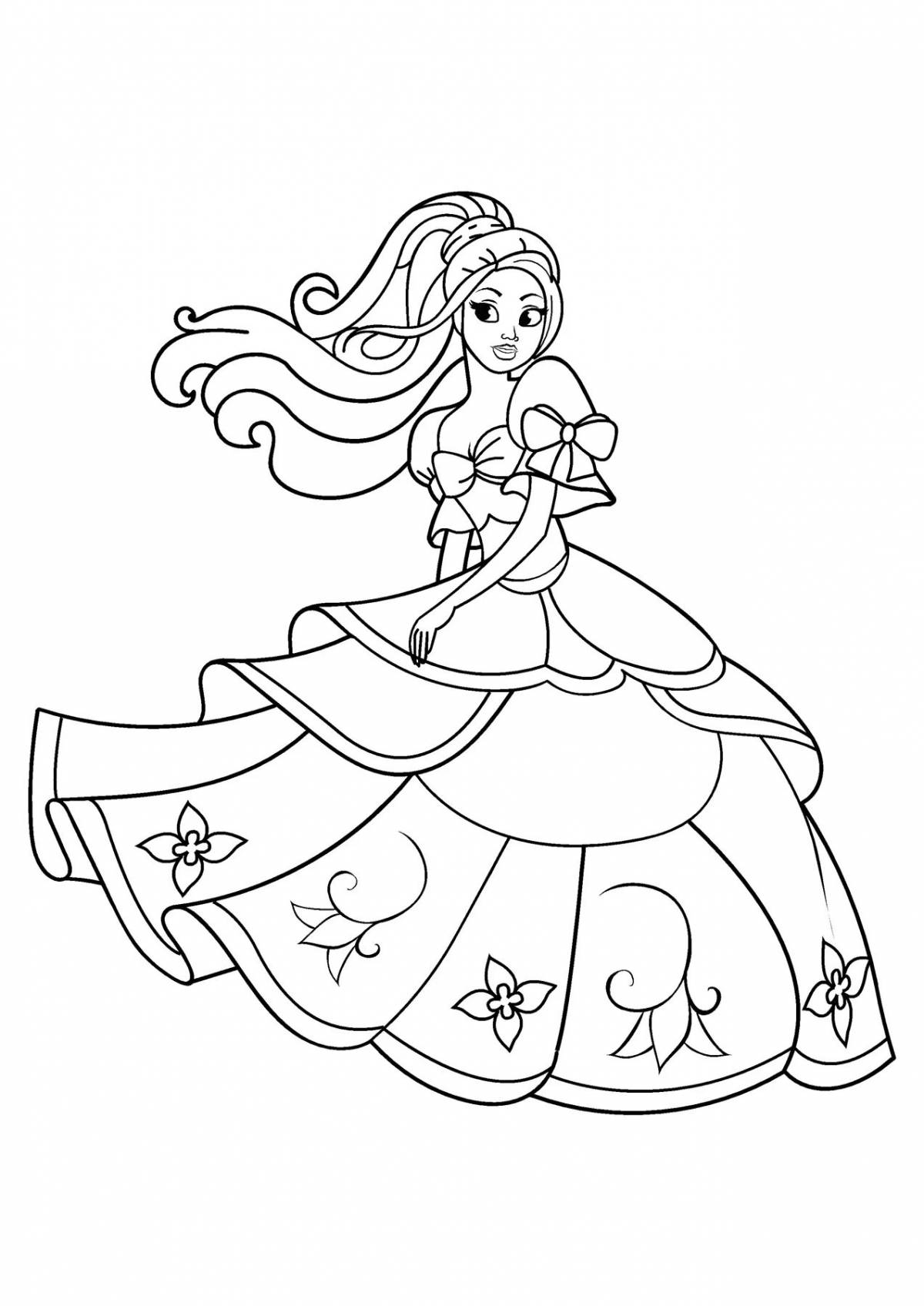 Wonderful coloring pages princesses 4-5 years old