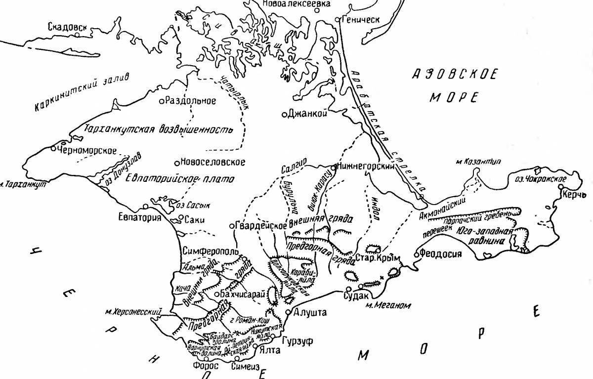 карта крыма с морями