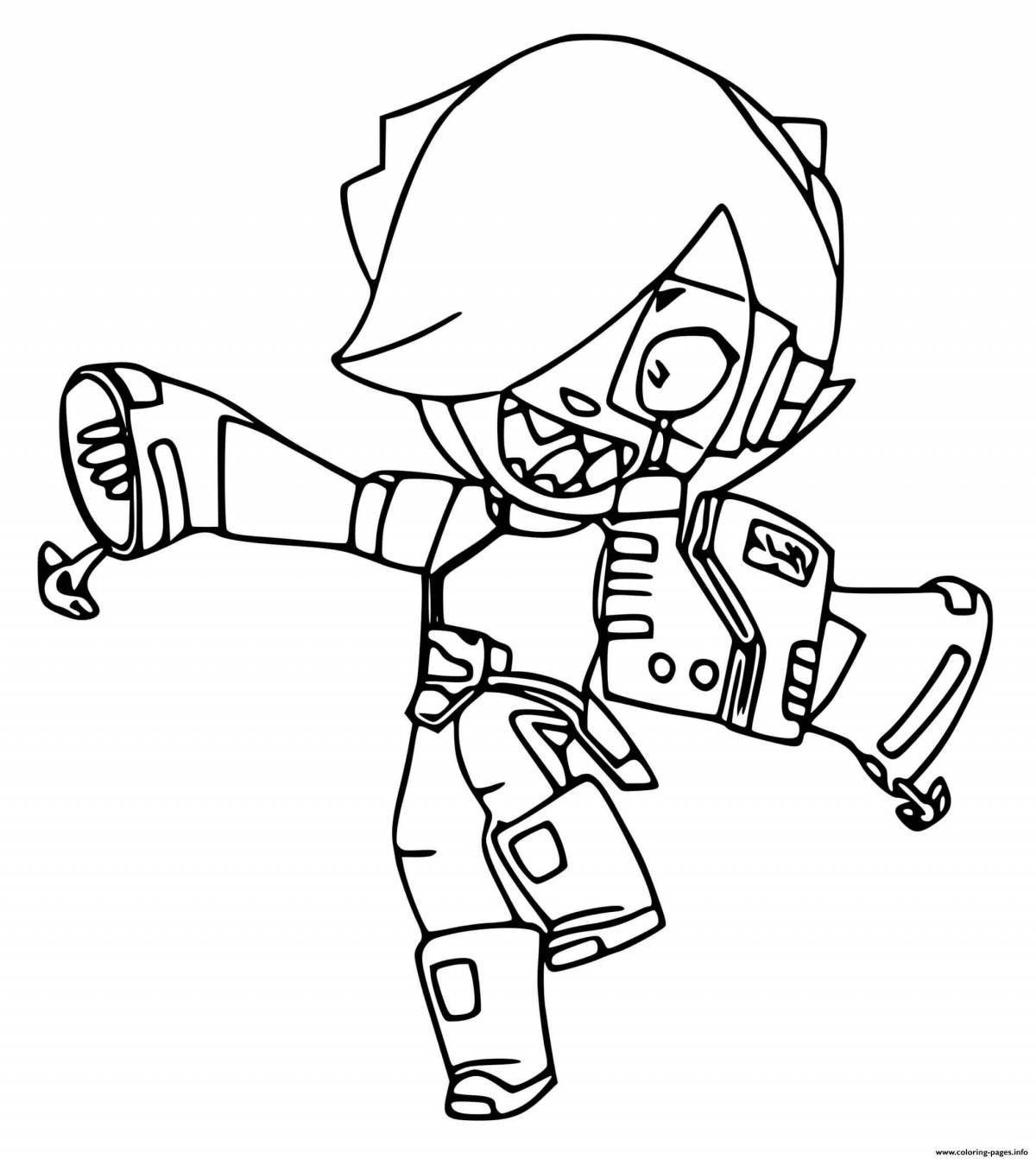 Sam from brawl stars coloring book