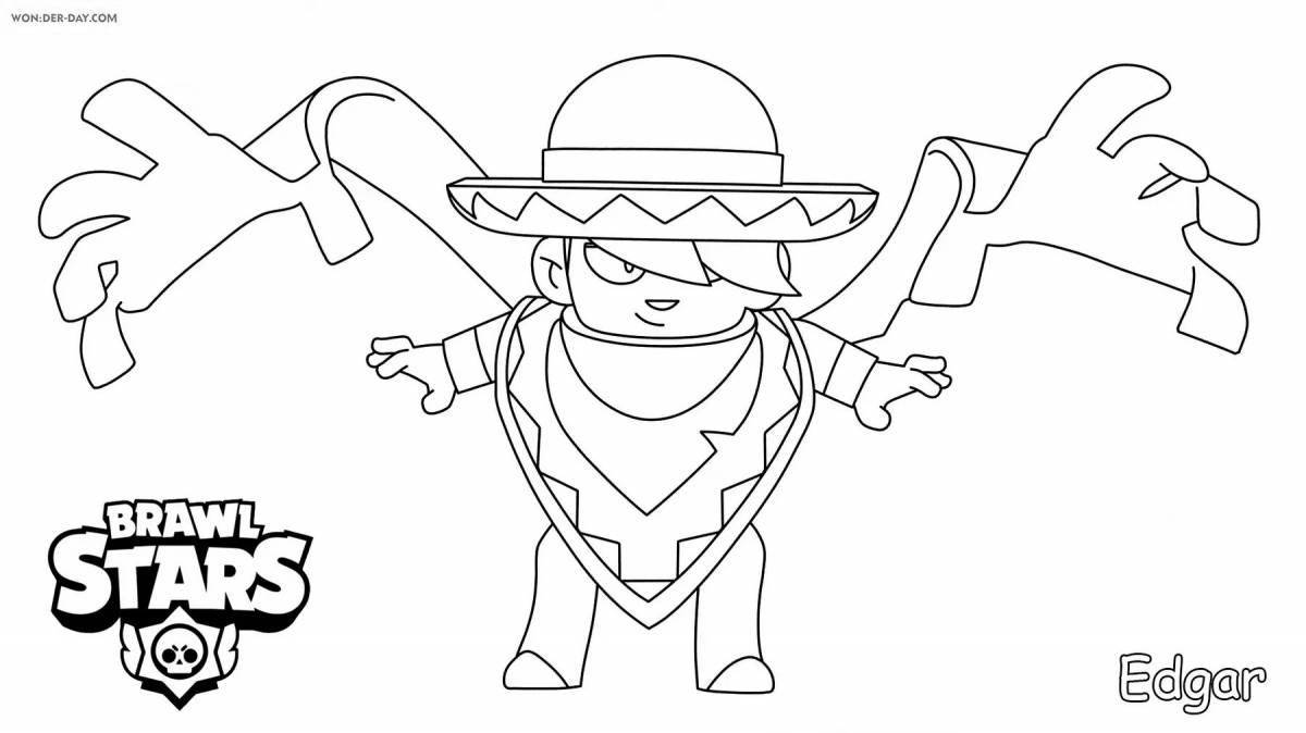 Drawing sam from brawl stars coloring book