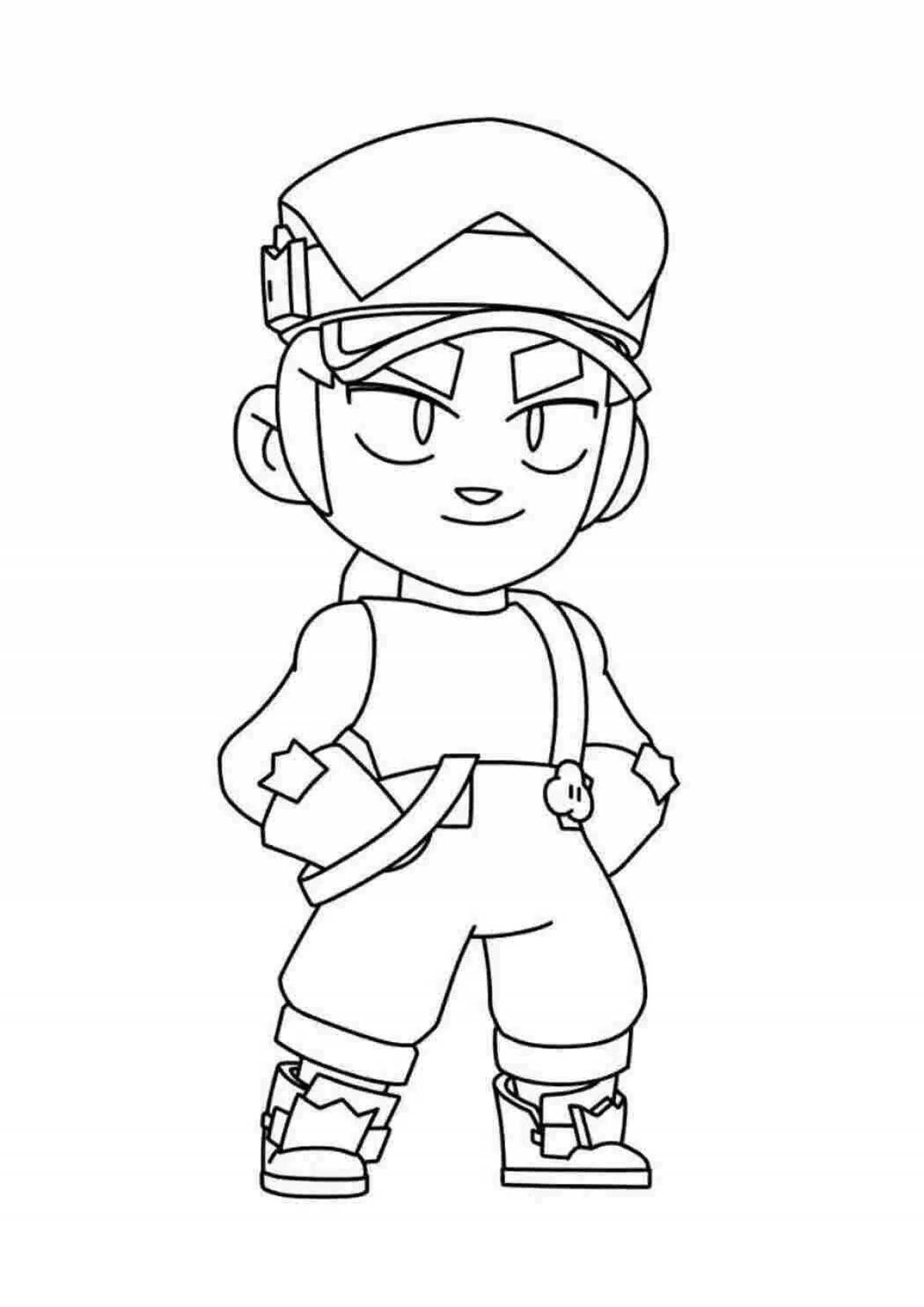 Coloring playful sam from brawl stars