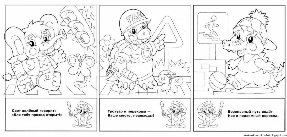 Crazy Safety Alphabet coloring book for kids