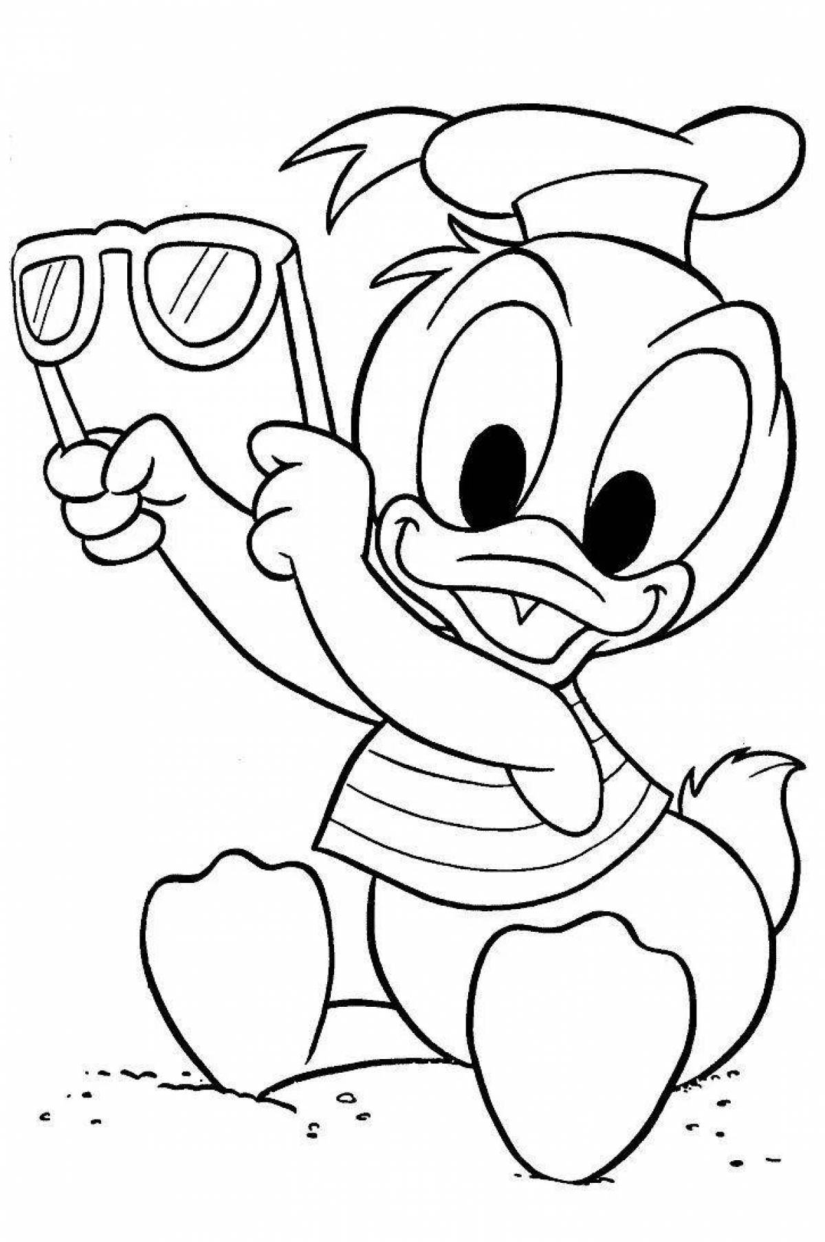 Coloring book adorable cartoon characters for kids