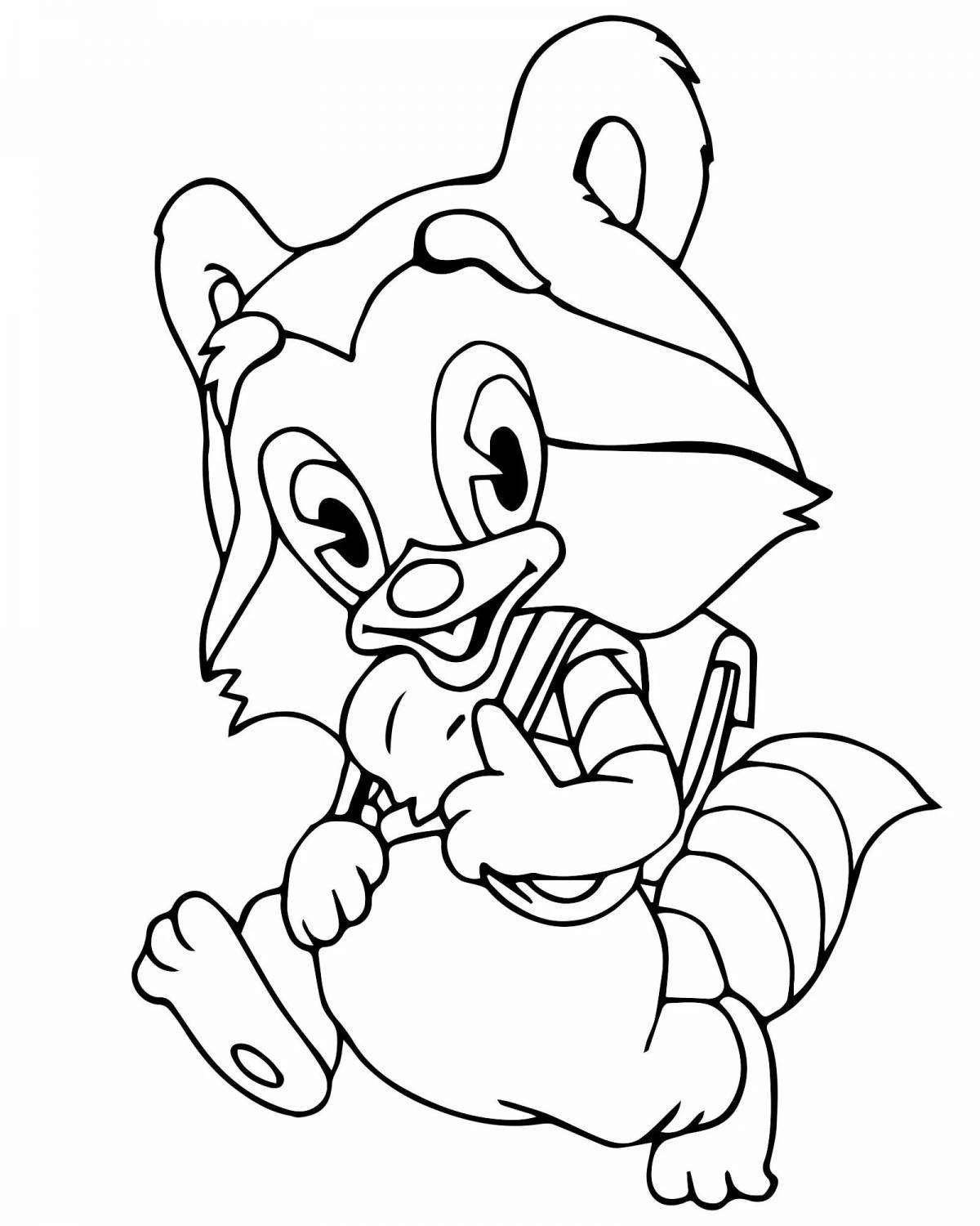 Coloring book funny cartoon characters for kids