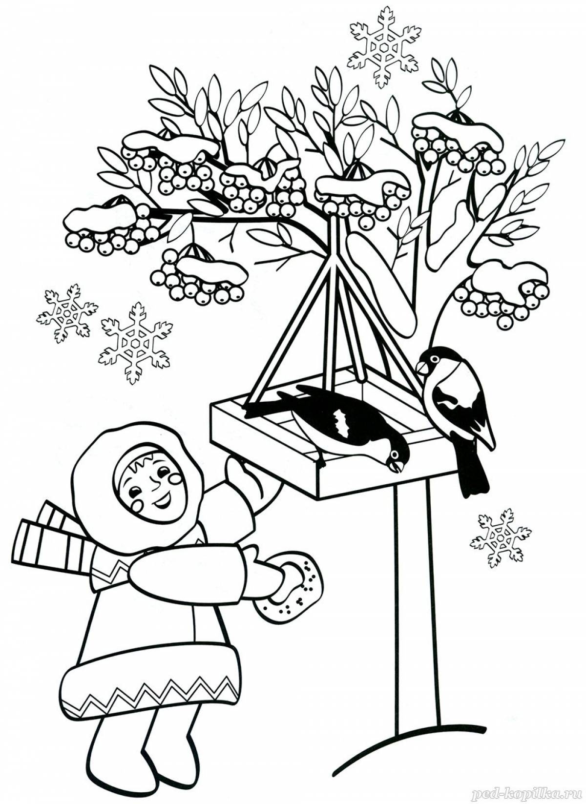 Fun coloring: how to help animals in winter