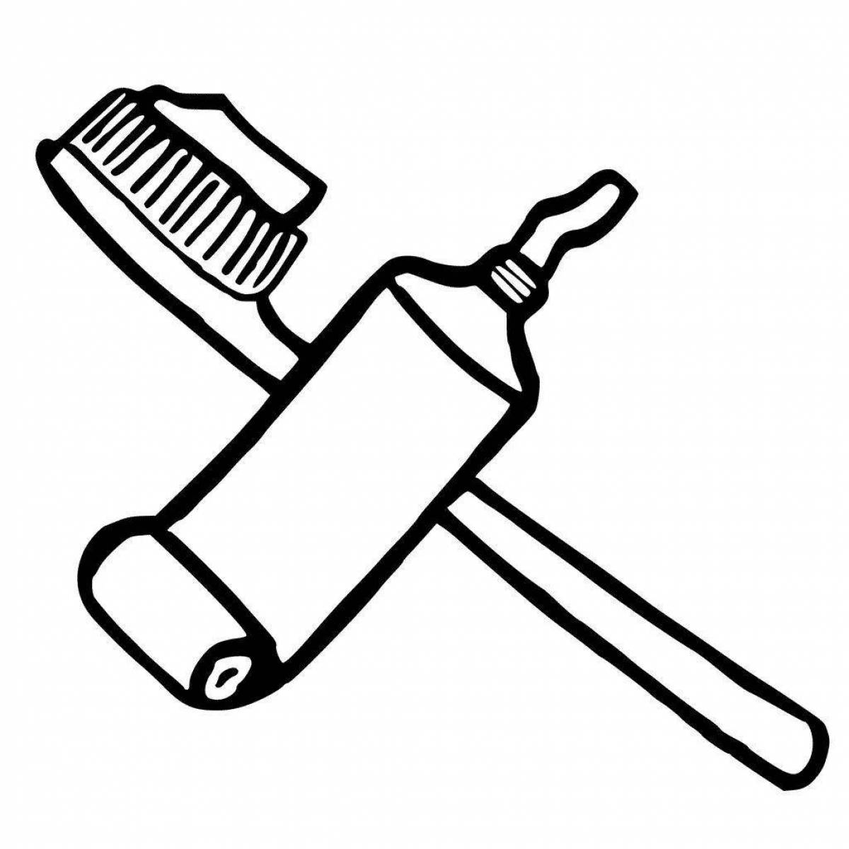 Playful hygiene products coloring page