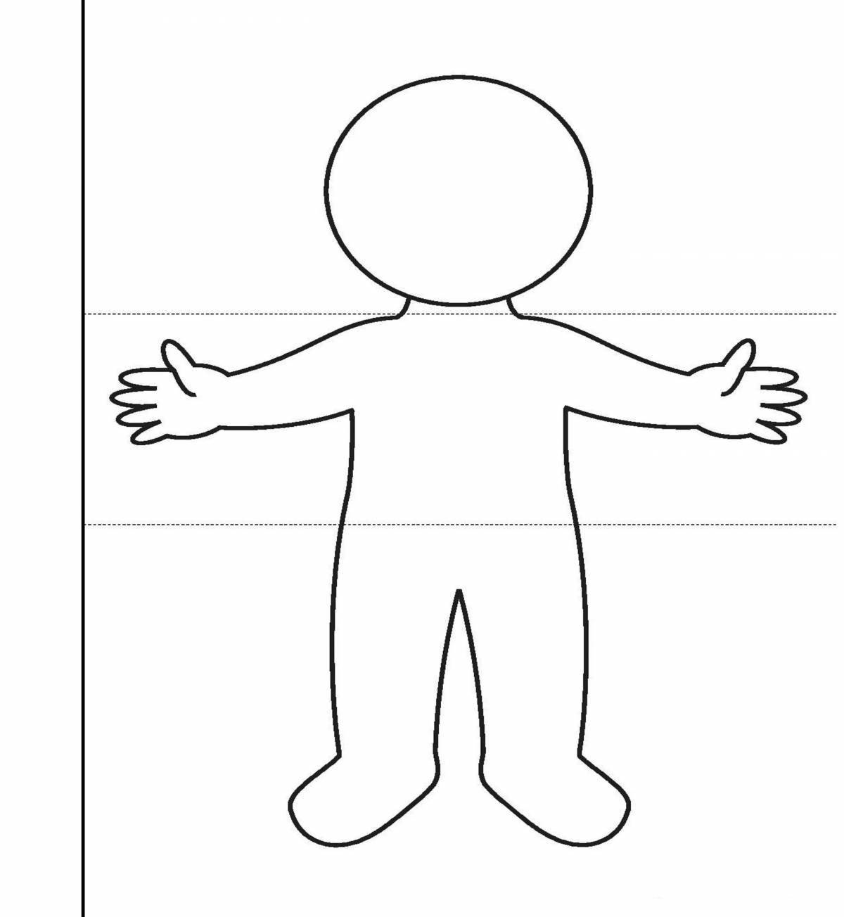 Joyful human figure coloring pages for kids