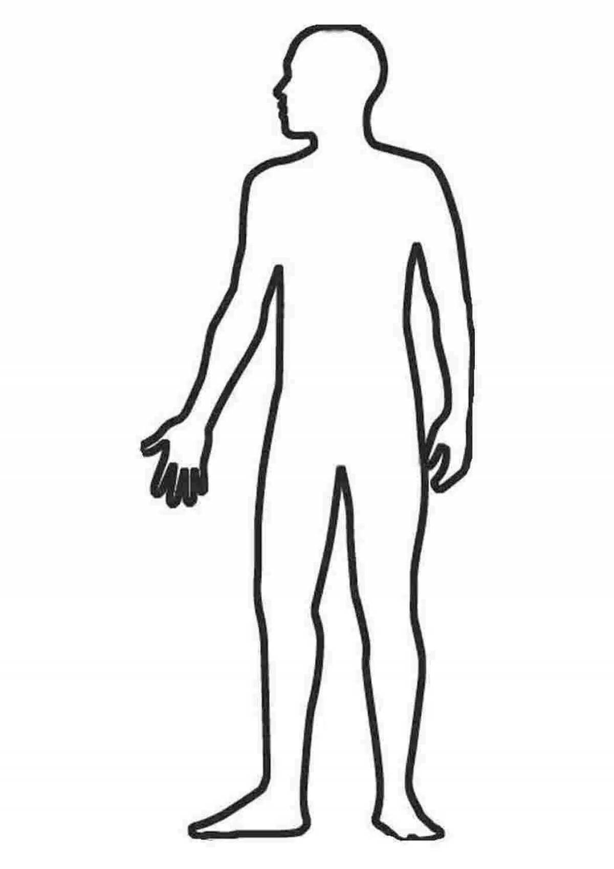A fun human figure coloring page for kids